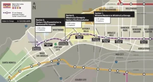 Westwood Boulevard Map Guides Commuters as LA’s New D Line Subway Opens