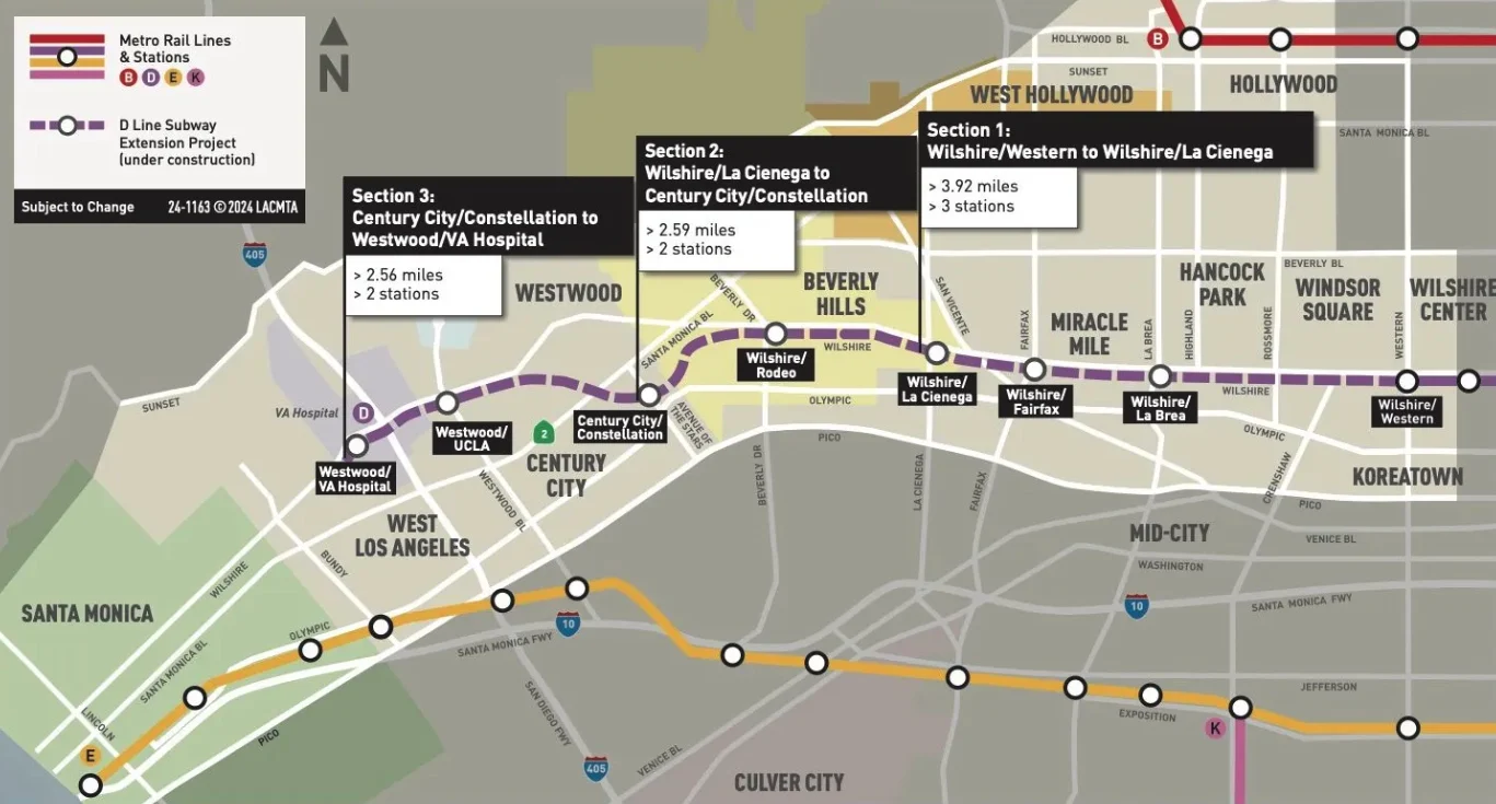 Westwood Boulevard Map Guides Commuters as LA’s New D Line Subway Opens